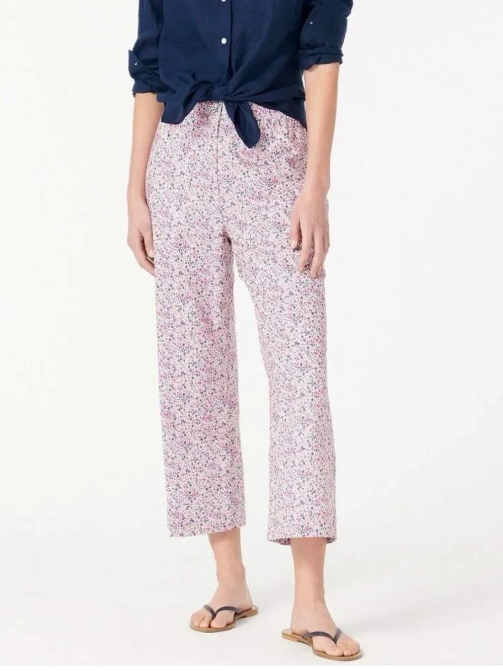 J.CREW Pull-On Crop Pant in Liberty Phoebe Floral, Size 8, Wide Leg Cottagecore